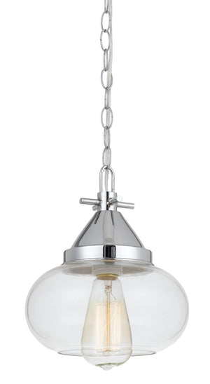 Cal Lighting 60W Maywood Glass Pendant (Edison Bulbs Not Included) FX-3624-1P Chrome FX-3624-1P