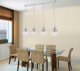 Cal Lighting 60W x 4 Maywood Glass Pendant (Edison Bulbs Not Included) FX-3624-4P Chrome FX-3624-4P