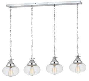 Cal Lighting 60W x 4 Maywood Glass Pendant (Edison Bulbs Not Included) FX-3624-4P Chrome FX-3624-4P