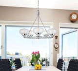 Cal Lighting 60W x 5 Maywood Glass Pendant (Edison Bulbs Not Included) FX-3624-5P Chrome FX-3624-5P