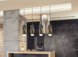 Cal Lighting 60W x 4 Reggio Wood Pendant Glass Fixture (Edison Bulbs Not Included) FX-3641-4 Wood/Black FX-3641-4