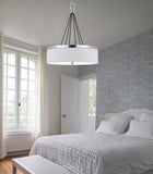 Cal Lighting 60W x 3 Rimini Pendant Fixture with Hardback Fabric Shade FX-3642-3 Chrome FX-3642-3