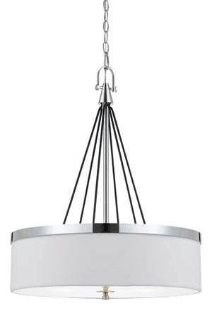 Cal Lighting 60W x 3 Rimini Pendant Fixture with Hardback Fabric Shade FX-3642-3 Chrome FX-3642-3