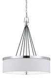 Cal Lighting 60W x 3 Rimini Pendant Fixture with Hardback Fabric Shade FX-3642-3 Chrome FX-3642-3