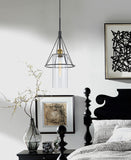 Cal Lighting 60W Rexburgmetal Glass Mini Pendant (Edison Bulb Not Included) FX-3653-1 Antique Brass/Black FX-3653-1