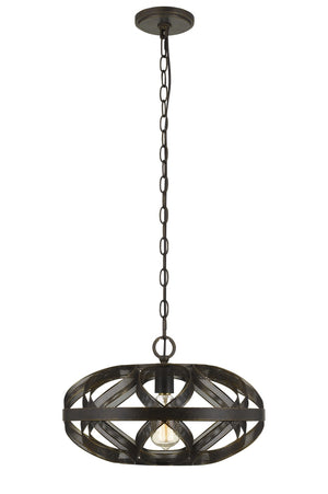 Cal Lighting 60W Alma Metal Mesh Pendant Fixture (Edison Bulb Not Included) FX-3659-1 Dark Bronze FX-3659-1