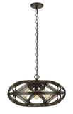 Cal Lighting 60W x 3 Alma 3 Light Metal Mesh Pendant Fixture (Edison Bulbs Not Included) FX-3659-3 Dark Bronze FX-3659-3