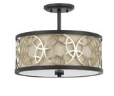 Cal Lighting 60W x 2 Carmel 2 Light Metal 2 In 1 Semi-Flush / Pendant Chandelier FX-3661-2 Black FX-3661-2