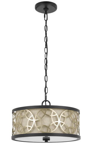 Cal Lighting 60W x 2 Carmel 2 Light Metal 2 In 1 Semi-Flush / Pendant Chandelier FX-3661-2 Black FX-3661-2