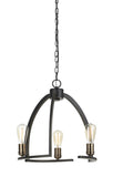 Cal Lighting 60W x 3 Kinder Metal 3 Light Chandelier (Edison Bulbs Not Included) FX-3664-3 Dark Bronze FX-3664-3