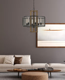 Cal Lighting 60W x 6 Monza Wood Chandelier with Mesh Shade (Edison Bulbs Not Included) FX-3678-6 Wood FX-3678-6