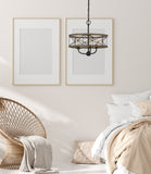 Cal Lighting 40W x 3 Modica Metal Pendant Fixture (Edison Bulbs Not Included) FX-3685-3 Distress Ivory/Iron FX-3685-3