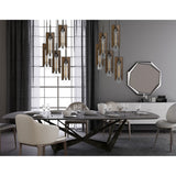 Cal Lighting 60W x 3 Almeria Wood/Glass 4 Light Pendant Fixture (Edison Bulbs Not Included) FX-3690-5 Pine/Iron FX-3690-5