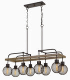 60W x 8 Forio Metal Chandelier with Mesh Round Shade (Edison Bulbs Not Included)