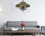 Cal Lighting Alicante 60W x 6 Pine Wood/Metal Chandelier (Edison Bulbs Not Included) FX-3702-6 Wood/Black FX-3702-6