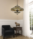 Alicante 60W x 6 Pine Wood/Metal Chandelier (Edison Bulbs Not Included)