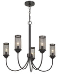 Cal Lighting Fulton Metal Chandelier with Mesh Metal Shade FX-3715-5 Textured Bronze FX-3715-5