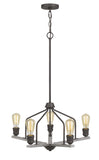 Cal Lighting Corning Metal Chandelier (Edison Bulbs Not Included) FX-3716-5 Textured Bronze/Drifted Wood FX-3716-5