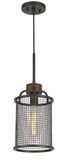 Cal Lighting Aberdeen Mesh Metal/Wood Pendant Light (Edison Bulb Not Included) FX-3720-1 Bronze/Wood FX-3720-1