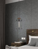 Cal Lighting Aberdeen Mesh Metal/Wood Pendant Light (Edison Bulb Not Included) FX-3720-1 Bronze/Wood FX-3720-1