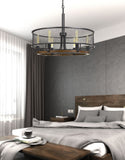 Cal Lighting Aberdeen Mesh Metal/Wood Chandelier (Edison Bulbs Not Included) FX-3720-6 Bronze/Wood FX-3720-6