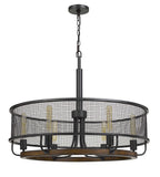 Aberdeen Mesh Metal/Wood Chandelier (Edison Bulbs Not Included)