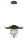 Cal Lighting Owenton Old Industrial Metal Pendant with Glass Shield (Edison Bulb Not Included) FX-3724-1P Rust FX-3724-1P