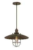 Cal Lighting Olive Old Industrial Metal Pendant with Glass Shield (Edison Bulb Not Included) FX-3725-1P Rust FX-3725-1P