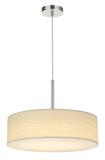 Cal Lighting LED 18W Dimmable Pendant with Diffuser And Hardback Fabric Shade FX-3731-CW Brushed Steel FX-3731-CW