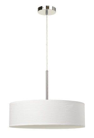 Cal Lighting LED 18W Dimmable Pendant with Diffuser And Hardback Fabric Shade FX-3731-CW Brushed Steel FX-3731-CW