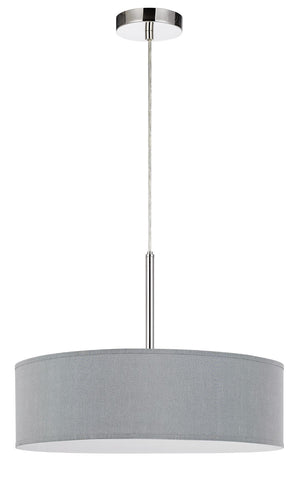 Cal Lighting LED 18W Dimmable Pendant with Diffuser And Hardback Fabric Shade FX-3731-GR Brushed Steel FX-3731-GR