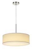 Cal Lighting LED 18W Dimmable Pendant with Diffuser And Hardback Fabric Shade FX-3731-OW Brushed Steel FX-3731-OW