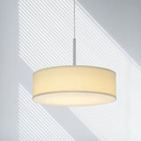 Cal Lighting LED 18W Dimmable Pendant with Diffuser And Hardback Fabric Shade FX-3731-OW Brushed Steel FX-3731-OW