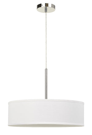 Cal Lighting LED 18W Dimmable Pendant with Diffuser And Hardback Fabric Shade FX-3731-OW Brushed Steel FX-3731-OW