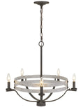 Cal Lighting 60W x 5 Brig Metal Chandelier FX-3733-5 Natural wood/Iron FX-3733-5