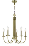 Cal Lighting 60W x 5 Spiez Metal Chandelier FX-3736-5 Antique Brass FX-3736-5