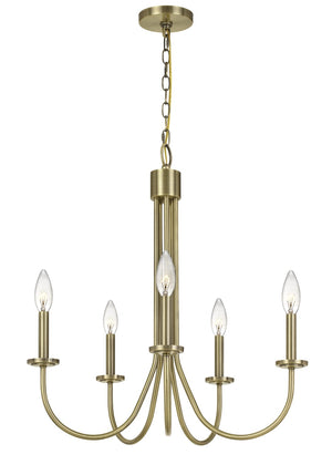 Cal Lighting 60W x 5 Spiez Metal Chandelier FX-3736-5 Antique Brass FX-3736-5