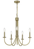 Cal Lighting 60W x 5 Spiez Metal Chandelier FX-3736-5 Antique Brass FX-3736-5