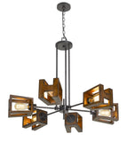 Cal Lighting 60W x 6 Biel Metal/Wood Chandelier (Edison Bulbs Not Included) FX-3739-6 Wood/Iron FX-3739-6