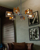 Cal Lighting 60W x 6 Biel Metal/Wood Chandelier (Edison Bulbs Not Included) FX-3739-6 Wood/Iron FX-3739-6