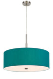 Cal Lighting 60W x 4 Lonoke Pendant Fixture with Hardback Drum Shade FX-3744-BL Aqua blue FX-3744-BL