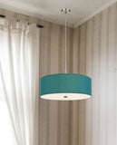 Cal Lighting 60W x 4 Lonoke Pendant Fixture with Hardback Drum Shade FX-3744-BL Aqua blue FX-3744-BL