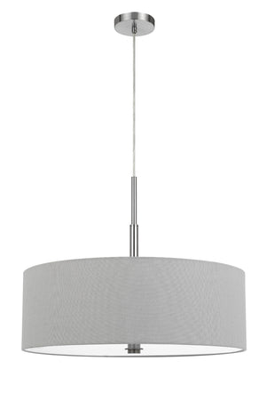 Cal Lighting 60W x 4 Lonoke Pendant Fixture with Hardback Drum Shade FX-3744-GRA Grey FX-3744-GRA