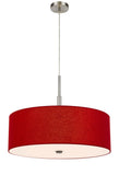 Cal Lighting 60W x 4 Lonoke Pendant Fixture with Hardback Drum Shade FX-3744-RED Maroon FX-3744-RED