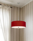 Cal Lighting 60W x 4 Lonoke Pendant Fixture with Hardback Drum Shade FX-3744-RED Maroon FX-3744-RED