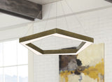 Cal Lighting Metz Dimmable Integrated LED Polygon Pine Wood Pendant Fixture. 38W, 3000 Lumen, 3000K FX-3745-38  FX-3745-38