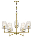 Cal Lighting 60W x 5 Crestwood Metal Chandelier with Textured Glass Shades FX-3749-5 clear FX-3749-5