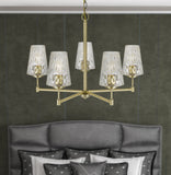 Cal Lighting 60W x 5 Crestwood Metal Chandelier with Textured Glass Shades FX-3749-5 clear FX-3749-5