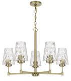 Cal Lighting 60W x 5 Crestwood Metal Chandelier with Textured Glass Shades FX-3749-5 clear FX-3749-5