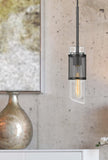 Cal Lighting 60W Savona Double Layer Glass/Metal Mini Pendant with Mesh Metal Shade. (Edison Bulb Not Included) FX-3754-1 clear FX-3754-1